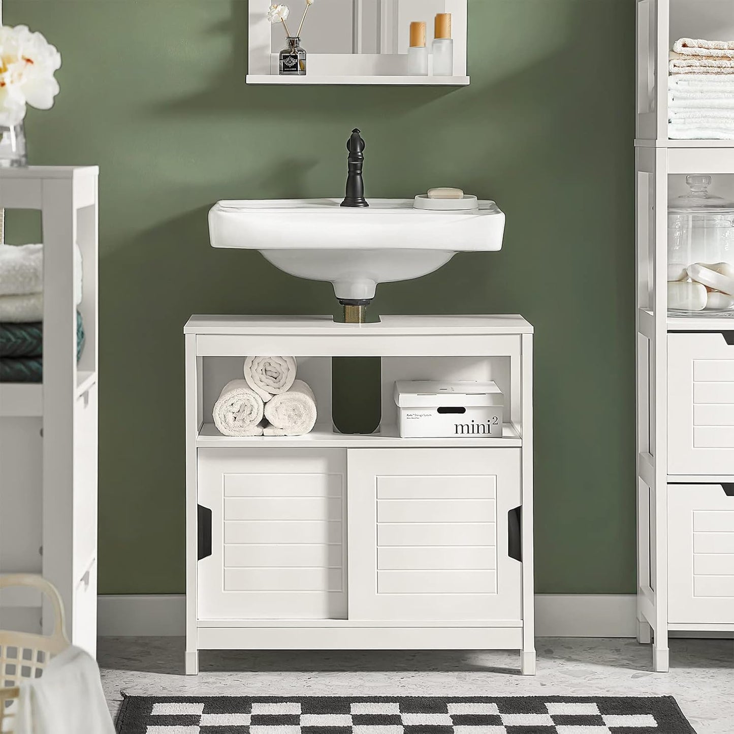 Under-Sink Cabinet Bathroom Cabinet with Foot Cushions