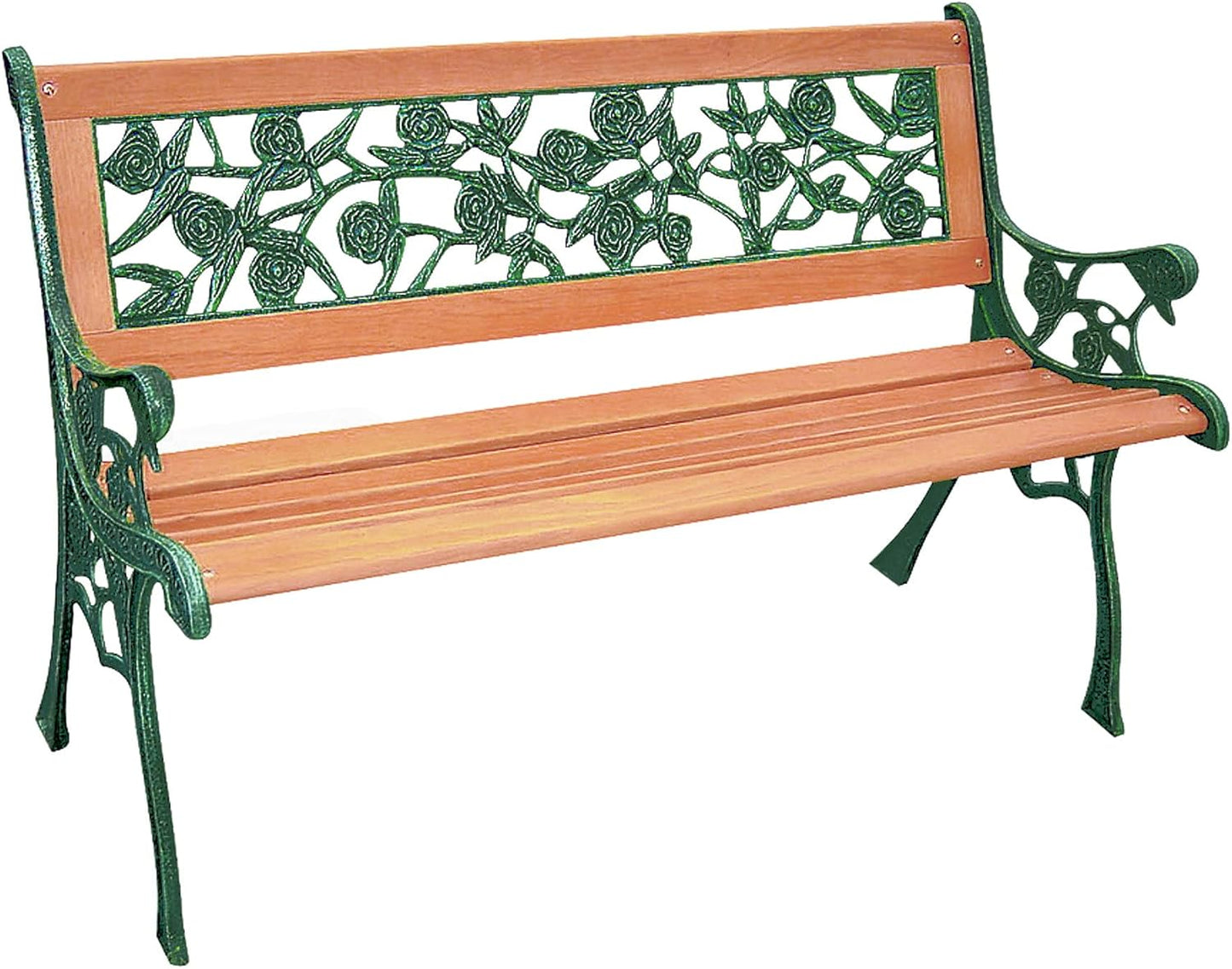 24 Wood Iron Roses Park Bench Garden Bench Garden Wooden Bench Patio Cast Iron