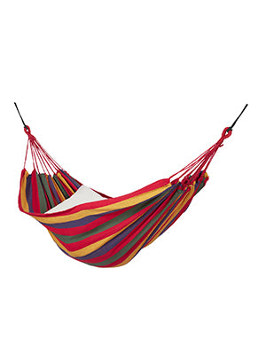 Hammock with Fixings & Bag, up to 150 kg, W x D: 270 x 150 cm, Cotton, Indoor and Outdoor Use, Colourful