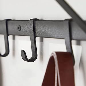 Coat Rack Hanging Rack with Shelf for Plants, Keys or Scarves, Coat Hook with 7 Hooks and Rod for Hangers, Industrial, Brown/Black