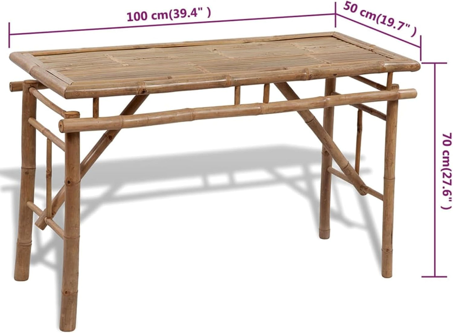 Beer Table with 2 Benches, Beer Tent Set, Camping Table Chair Set, Garden Furniture Set, 100 cm Bamboo