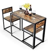 5 Piece Dining Table Set, Kitchen Table with 4 Chairs, Dining Set for 4 People, Rectangular Industrial Style Dining Room Table, Dining Set for Dining Room, Kitchen, Space Saving, Grey