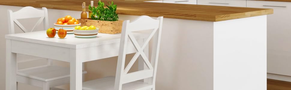 Small Dining Table Solid Wood Table White Kitchen Table Legs Smooth 90.70-50AW