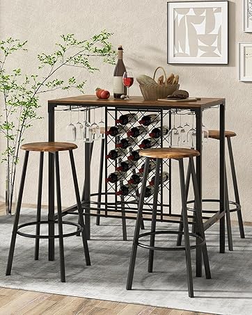 Dining Table 180 x 80 cm, Dining Room Table for 6-8 People, Rectangular Kitchen Table with Geometric Metal Legs, Large Industrial Style Table, for Dining Room & Living Room & Study