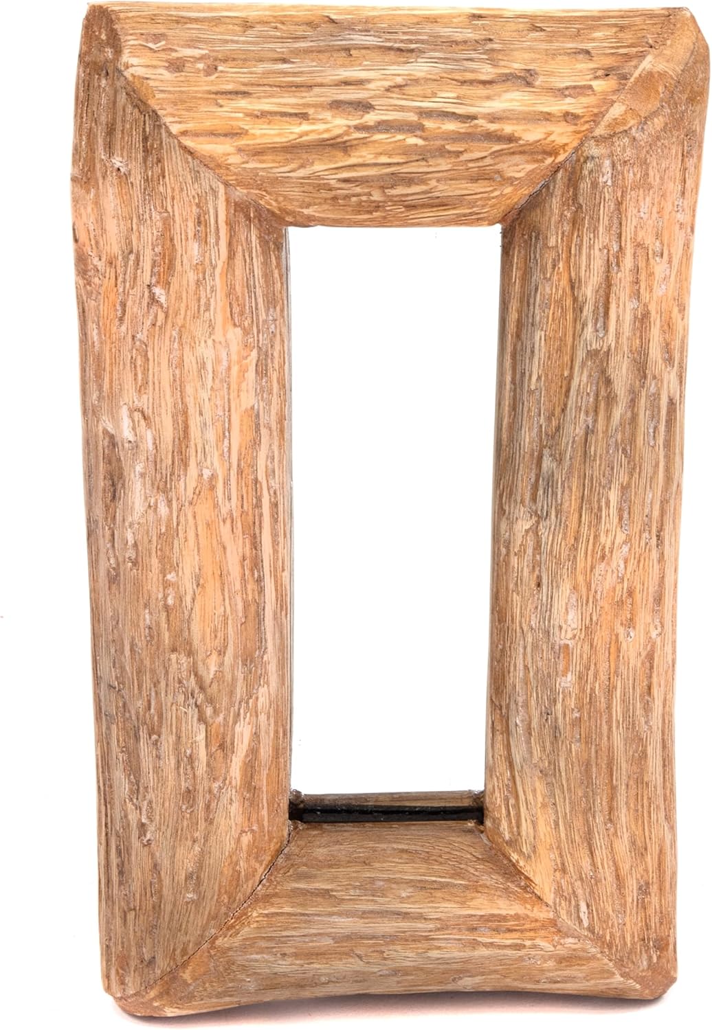 Natural Wall Mirror Base B, 35 x 20 cm, Solid Wood, Wooden Mirror, Hallway Mirror, Mirror with Wooden Frame, Bedroom Mirror, Bathroom Mirror