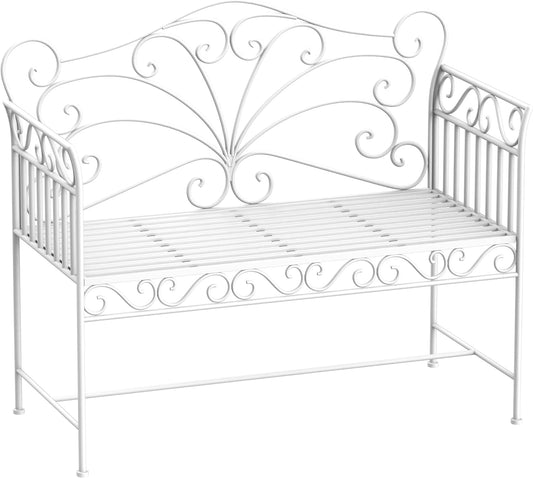 garden furniture 2 seater bench, garden seat 2 module, black.