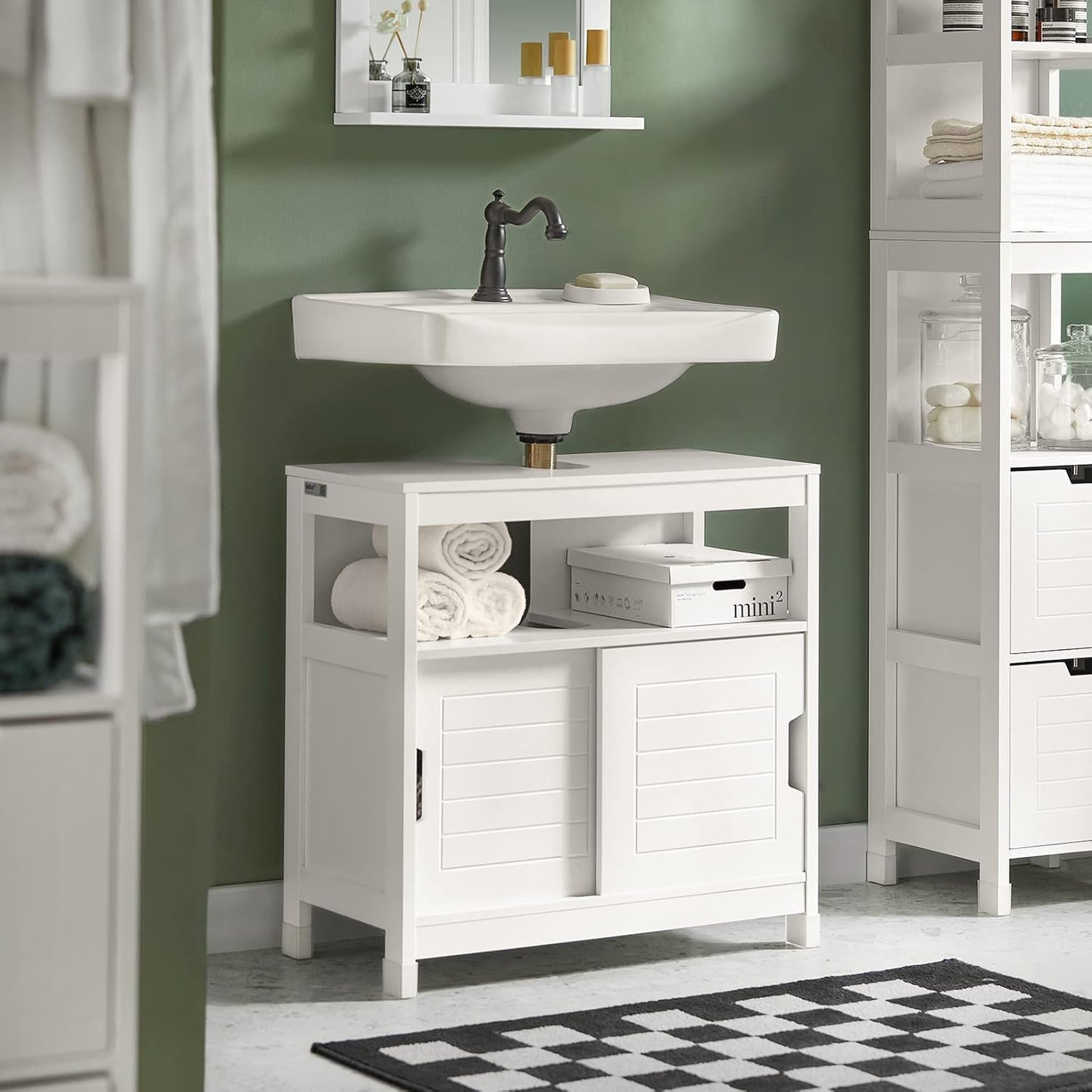 Under-Sink Cabinet Bathroom Cabinet with Foot Cushions