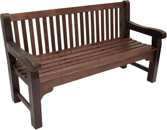 Bristol Garden Bench Park Bench 3-Seater Eucalyptus Colonial Style Dark Brown Extra Stable FSC® Certified Outdoor