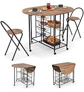 Esstisch mit 2 Bänken, 3-teilige Essgruppe, Küchentischset mit Metallgestell, Esszimmergruppe für 4 Personen, Industriedesign, Bartisch Set für Esszimmer Küche (Rustikales Braun)