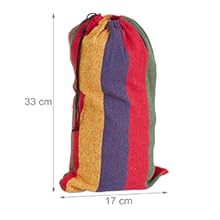 Hammock with Fixings & Bag, up to 150 kg, W x D: 270 x 150 cm, Cotton, Indoor and Outdoor Use, Colourful